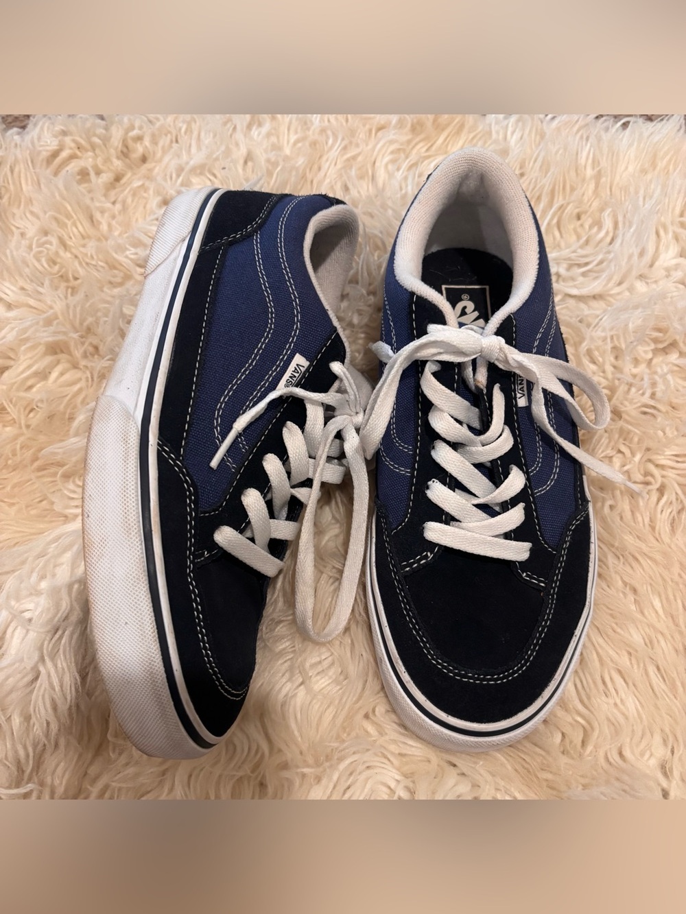 Vans Men's Navy Blue & Black Low Top Sneakers